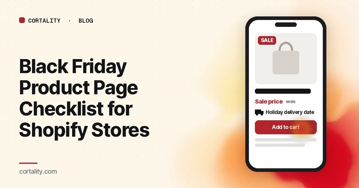 Illustration of a product page on a phone showing a sale price, a holiday delivery date and the add to cart button